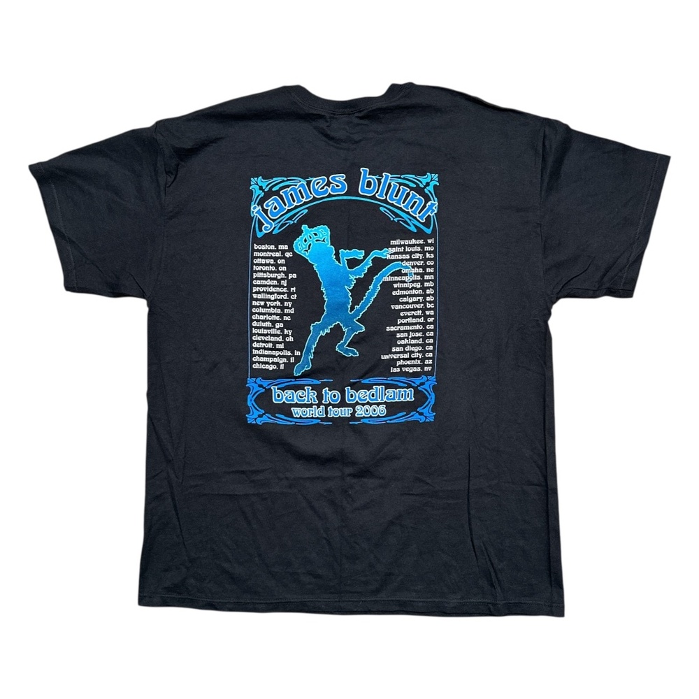Vintage Y2K James Blunt Back to Bedlam 2006 World Tour Music T Shirt Mens XL - Picture 2 of 6